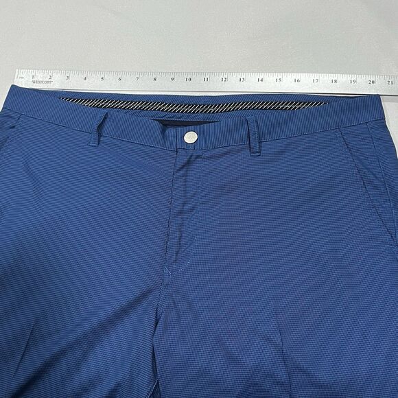 Bonobos Golf Pants Men Blue Straight Fit Micro Houndstooth‎ Zip Ankle Size 40X32 - Picture 10 of 13
